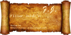 Filler Jolán névjegykártya
