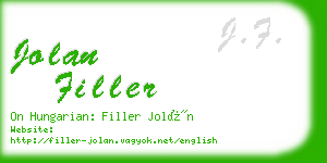 jolan filler business card